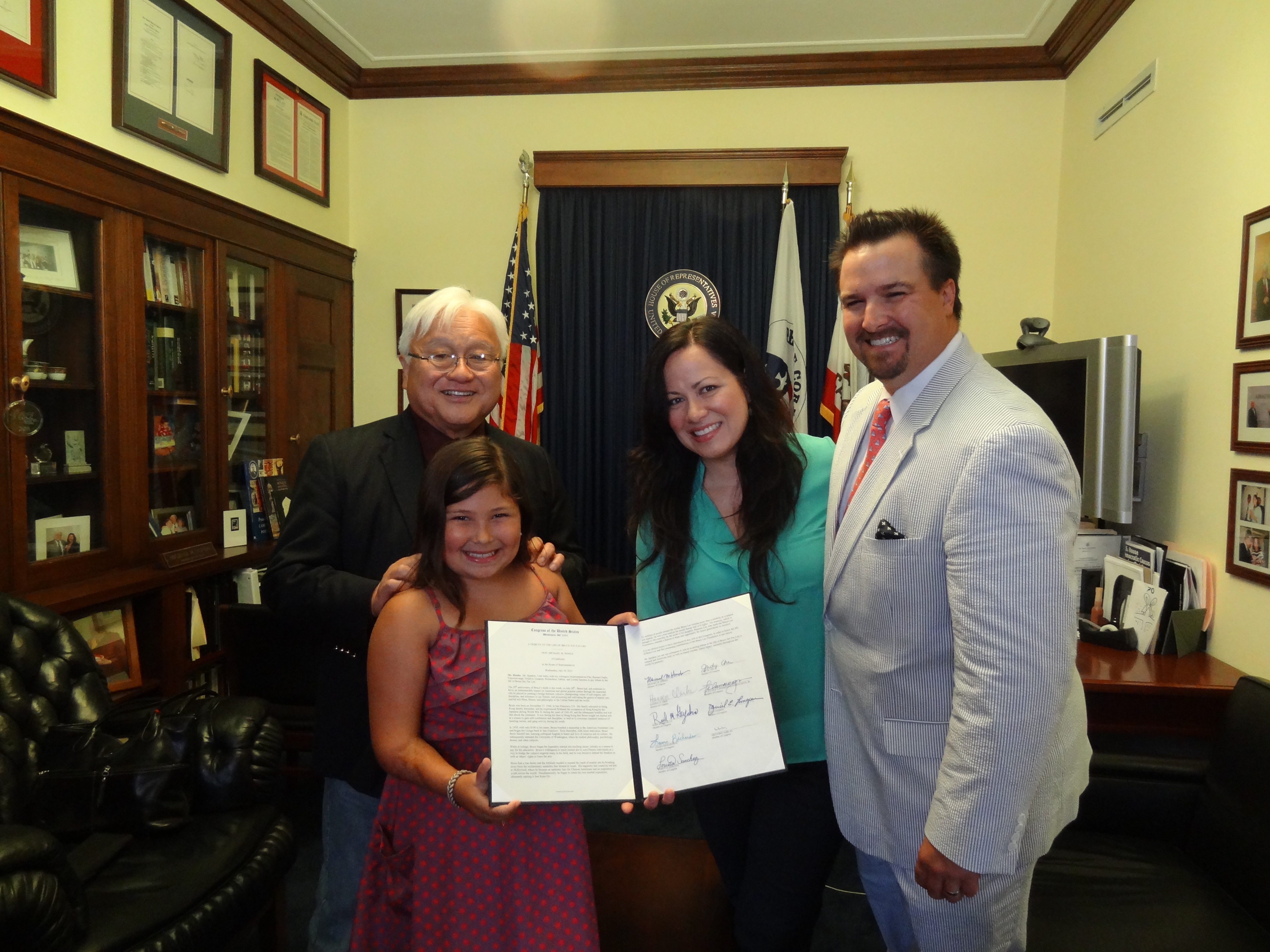 Ernest C. Baynard IV and Family receiving a Congressional Tribute 